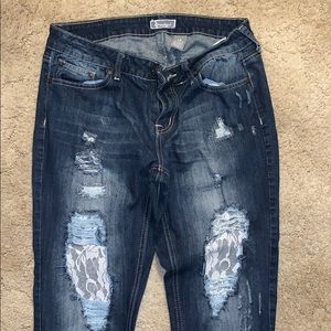 Soundgirl jeans with personalized lace holes.